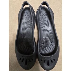 Crocs Kadee Flats Womens 9 Cutout Slip On Slingback Black
